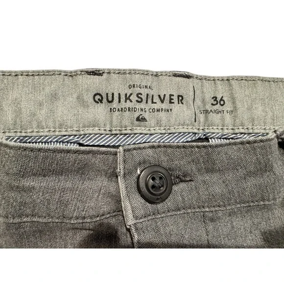 Quiksilver Mens Shorts 36 Charcoal Gray Straight Fit Casual Surf Skate - Picture 6 of 13